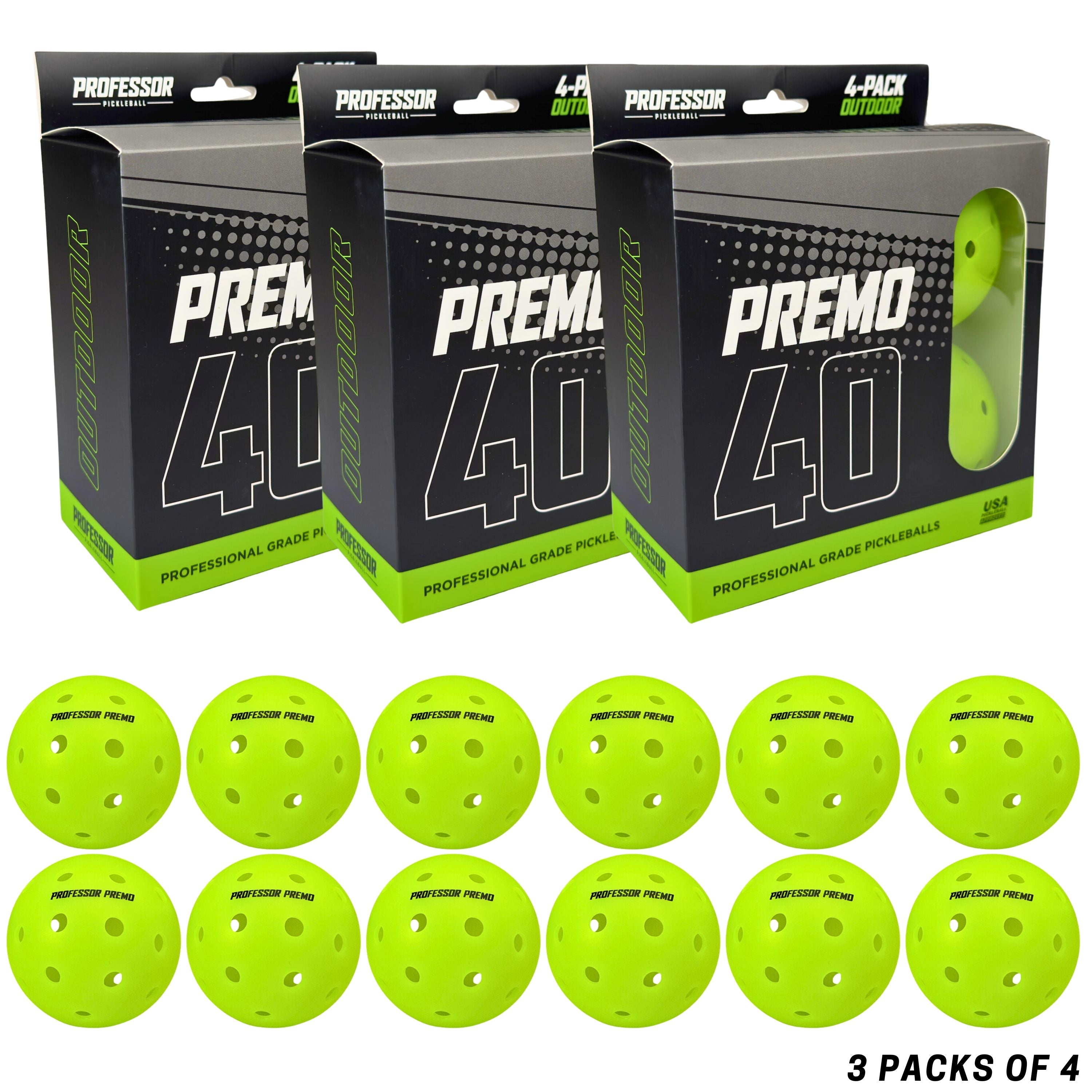 PREMO40 Pro-Grade Outdoor Pickleball Balls