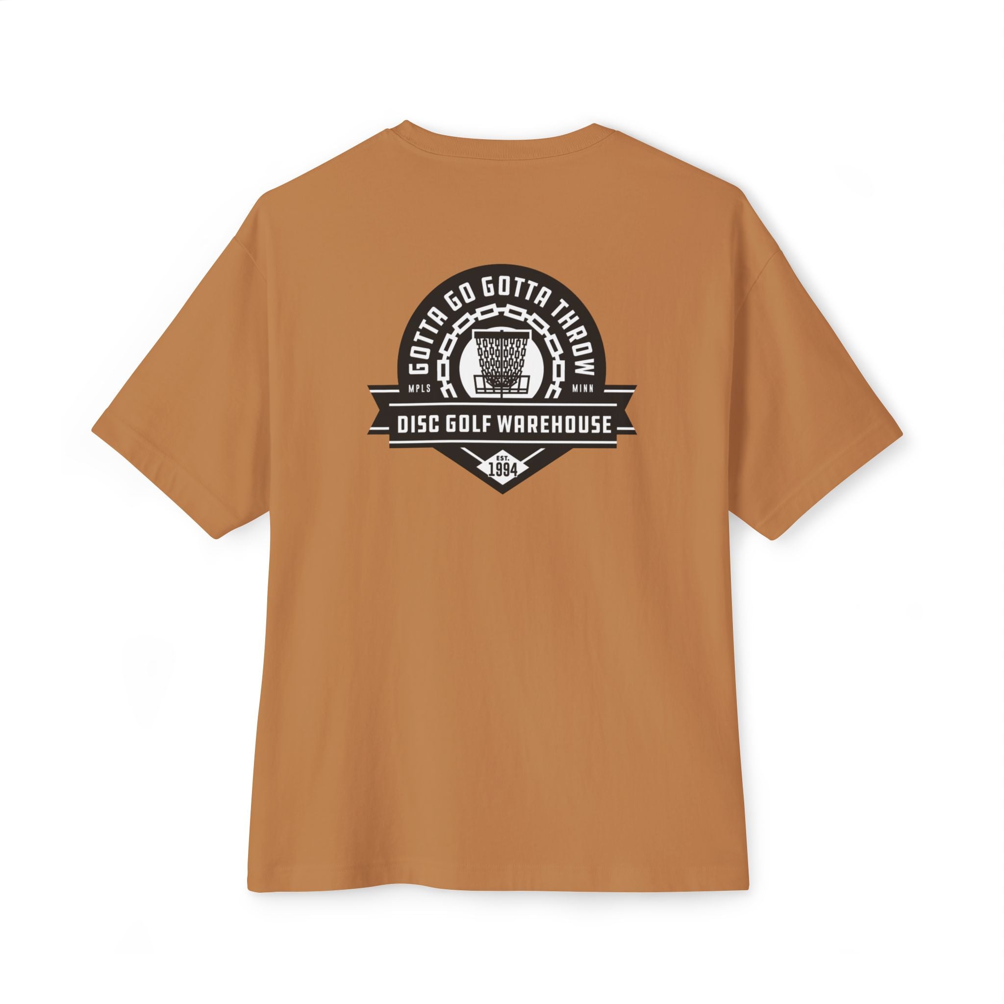 Gotta Go Gotta Throw Bar Stamp Unisex Oversized Boxy Disc Golf T-Shirt [AVAILABLE ONLINE ONLY]