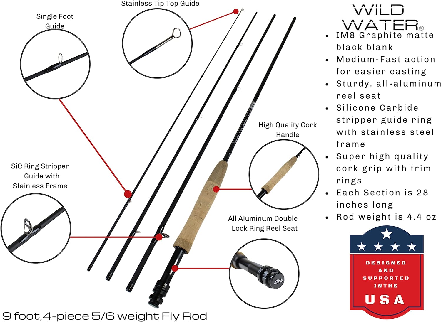 Wild Water Standard Fly Fishing Kit, 9 ft 5/6 wt Rod