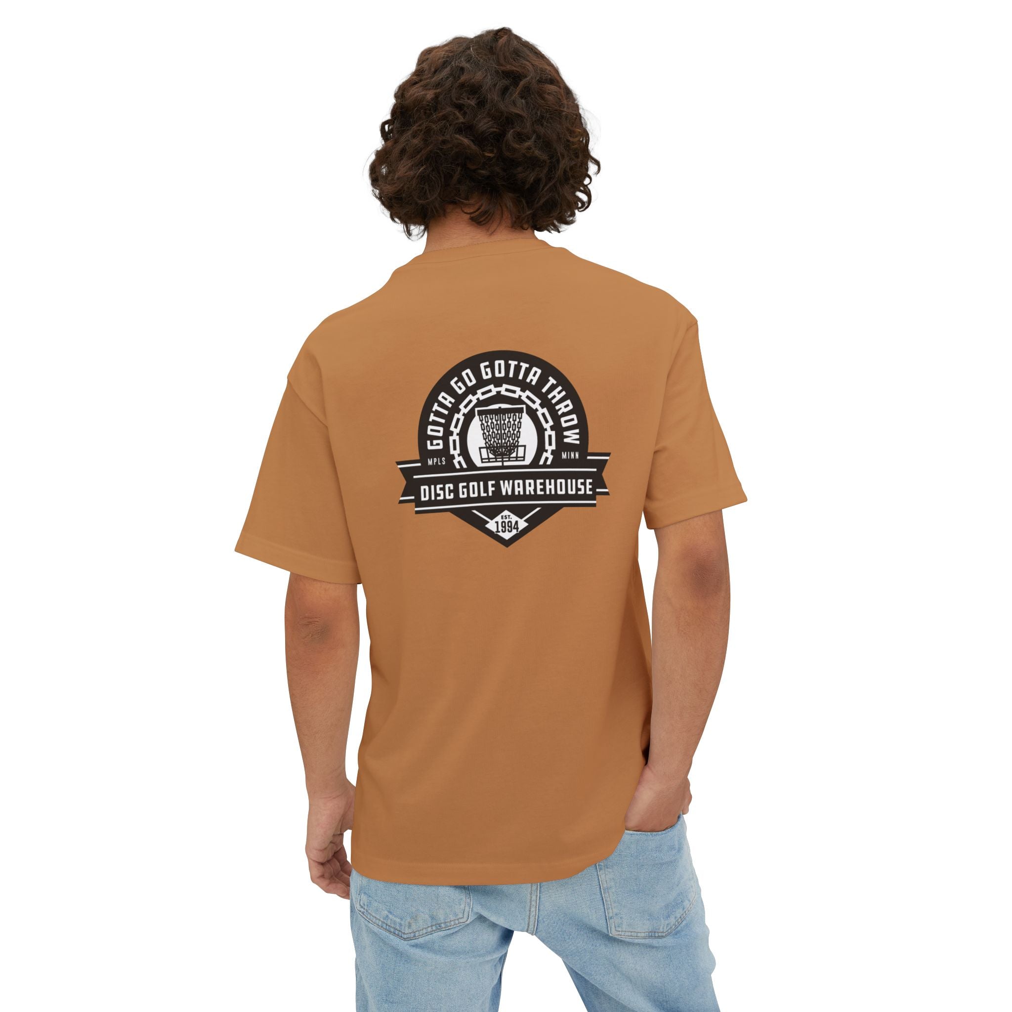 Gotta Go Gotta Throw Bar Stamp Unisex Oversized Boxy Disc Golf T-Shirt [AVAILABLE ONLINE ONLY]