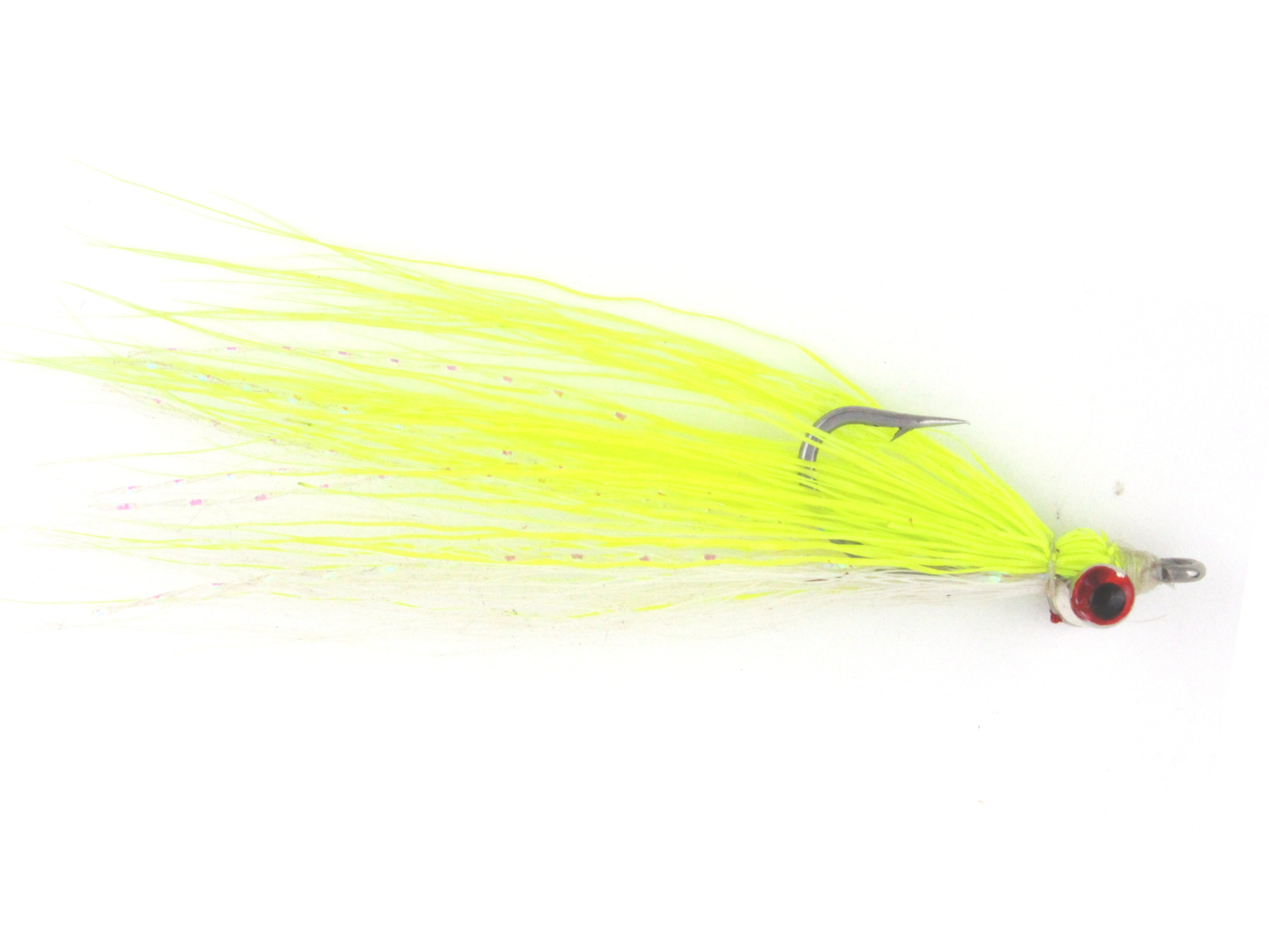 Wild Water Fly Fishing Chartreuse Clouser Minnow, Size 8, Qty. 6