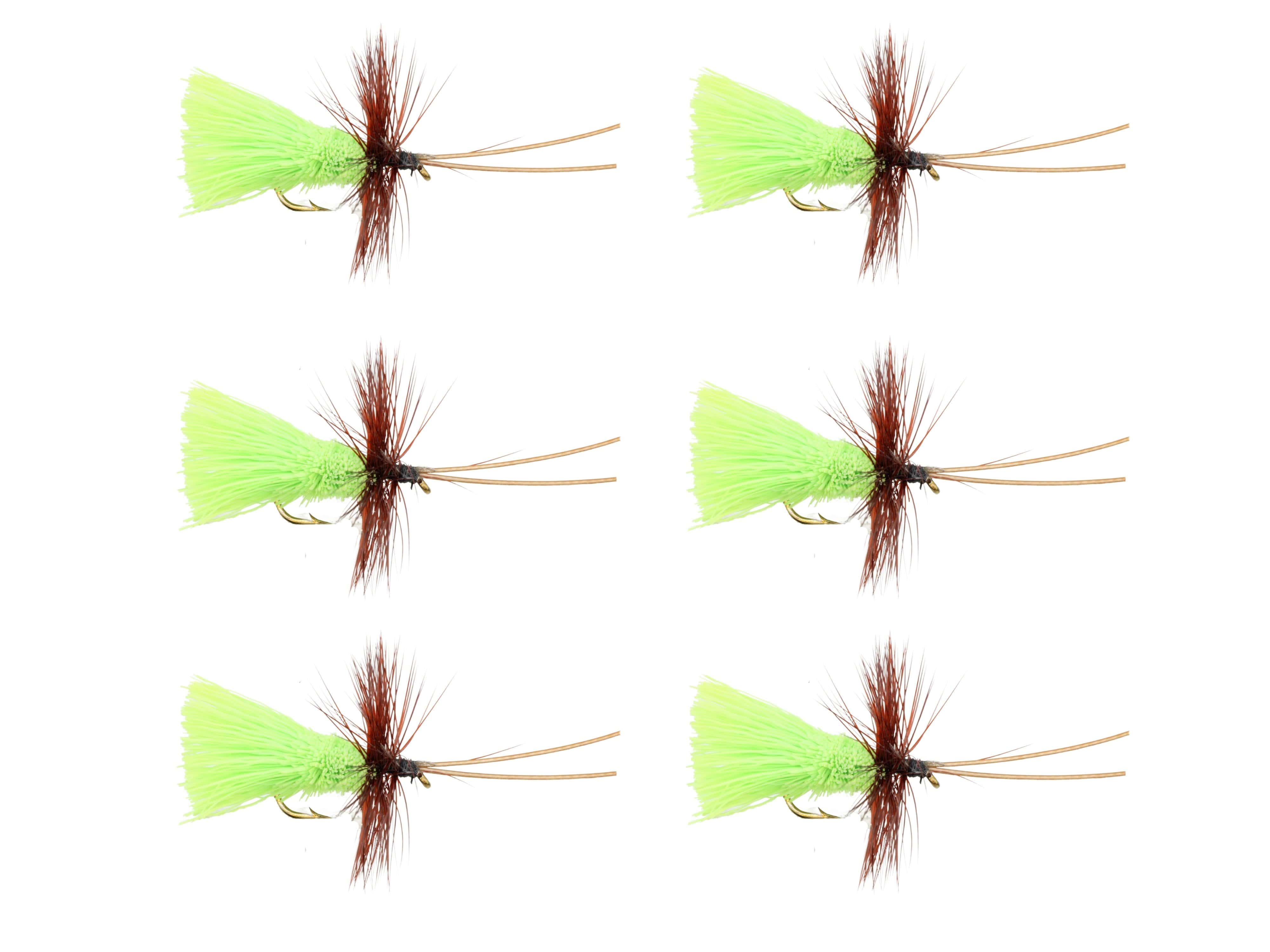 Wild Water Fly Fishing Chartreuse Goddard Caddis, Size 12, Qty. 6