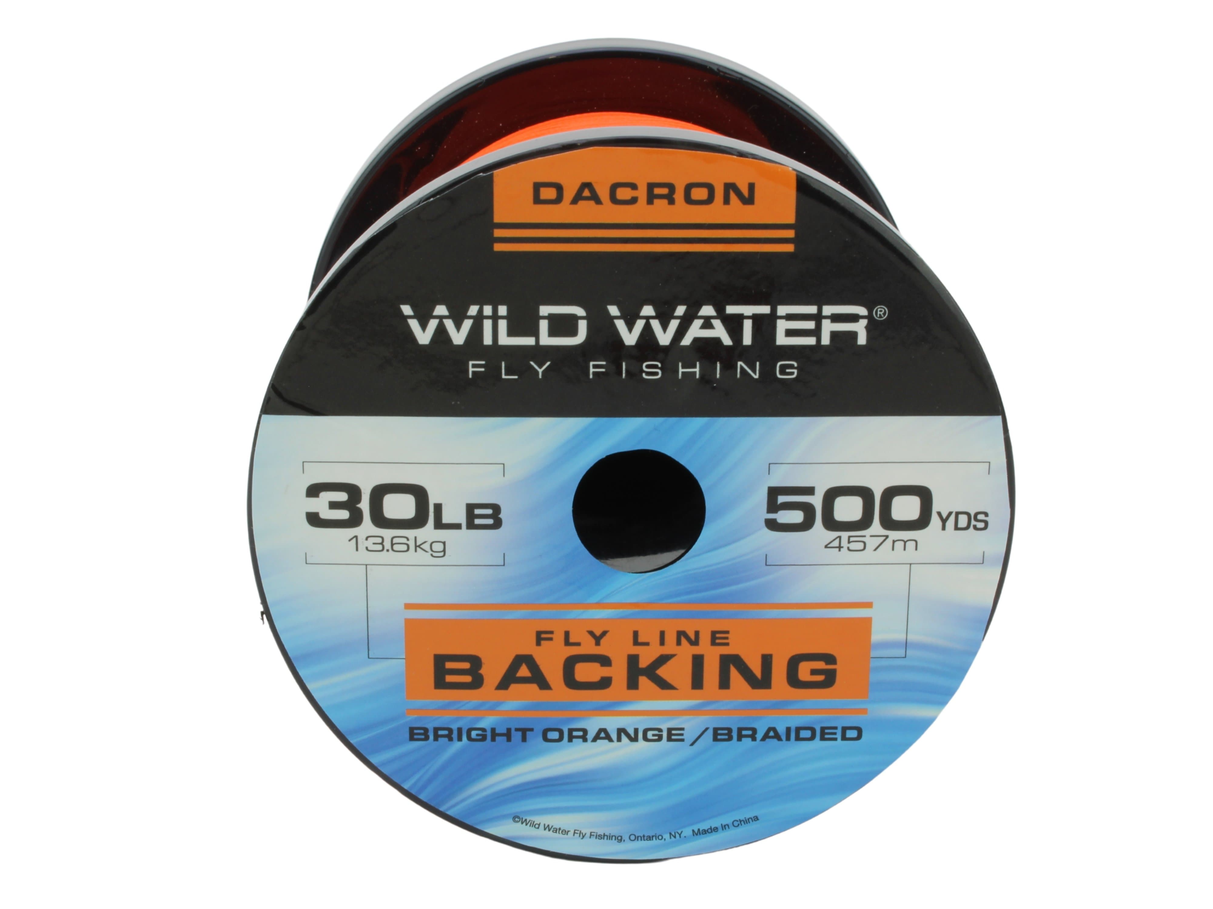 Wild Water Fly Fishing Braided Dacron Backing Spool, 30# 500 yards, Bright Orange