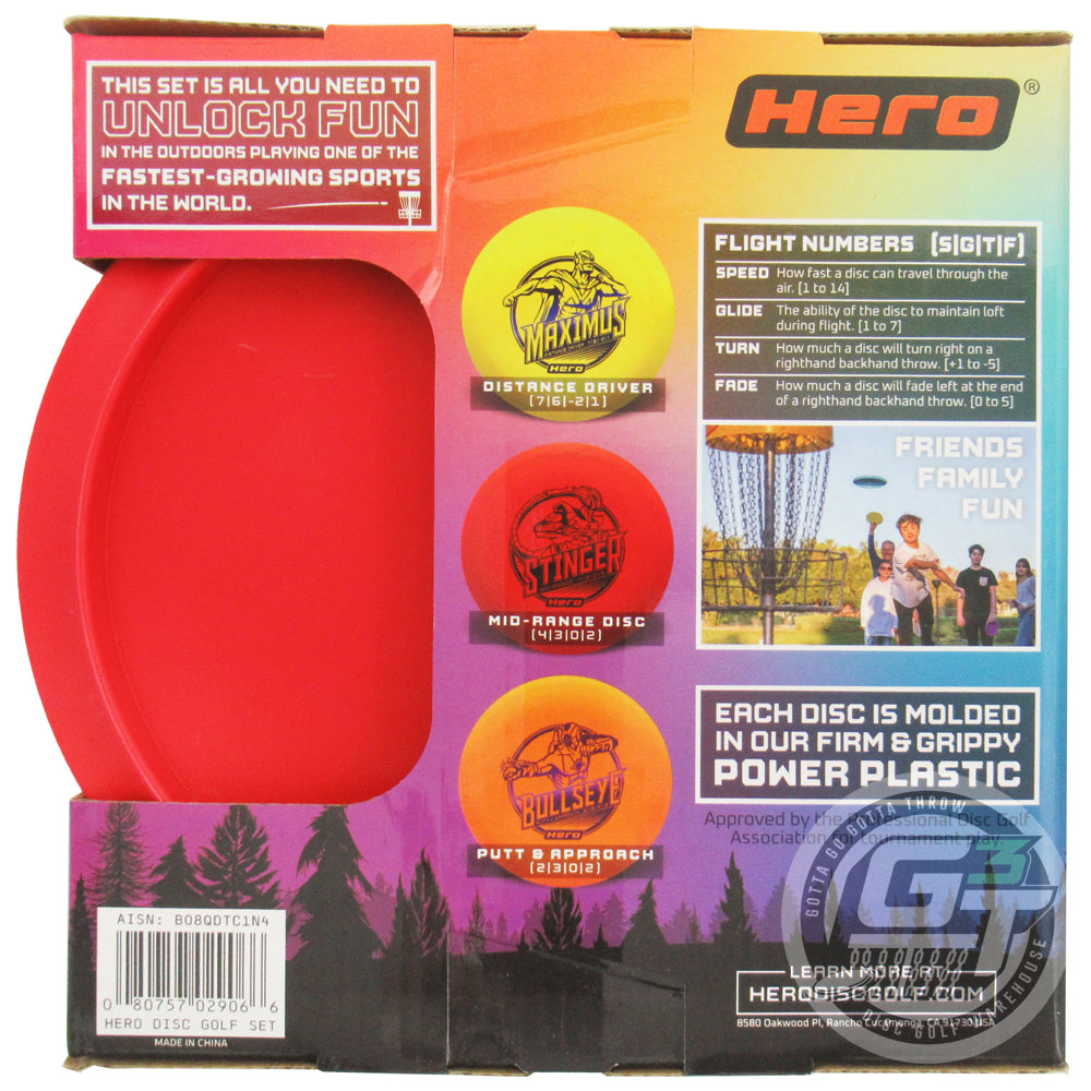 Hero Disc 3-Disc Beginner Disc Golf Set