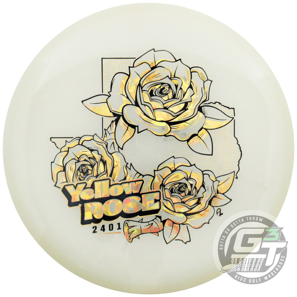 Lone Star Artist Series Glow Alpha Yellow Rose Putter Golf Disc