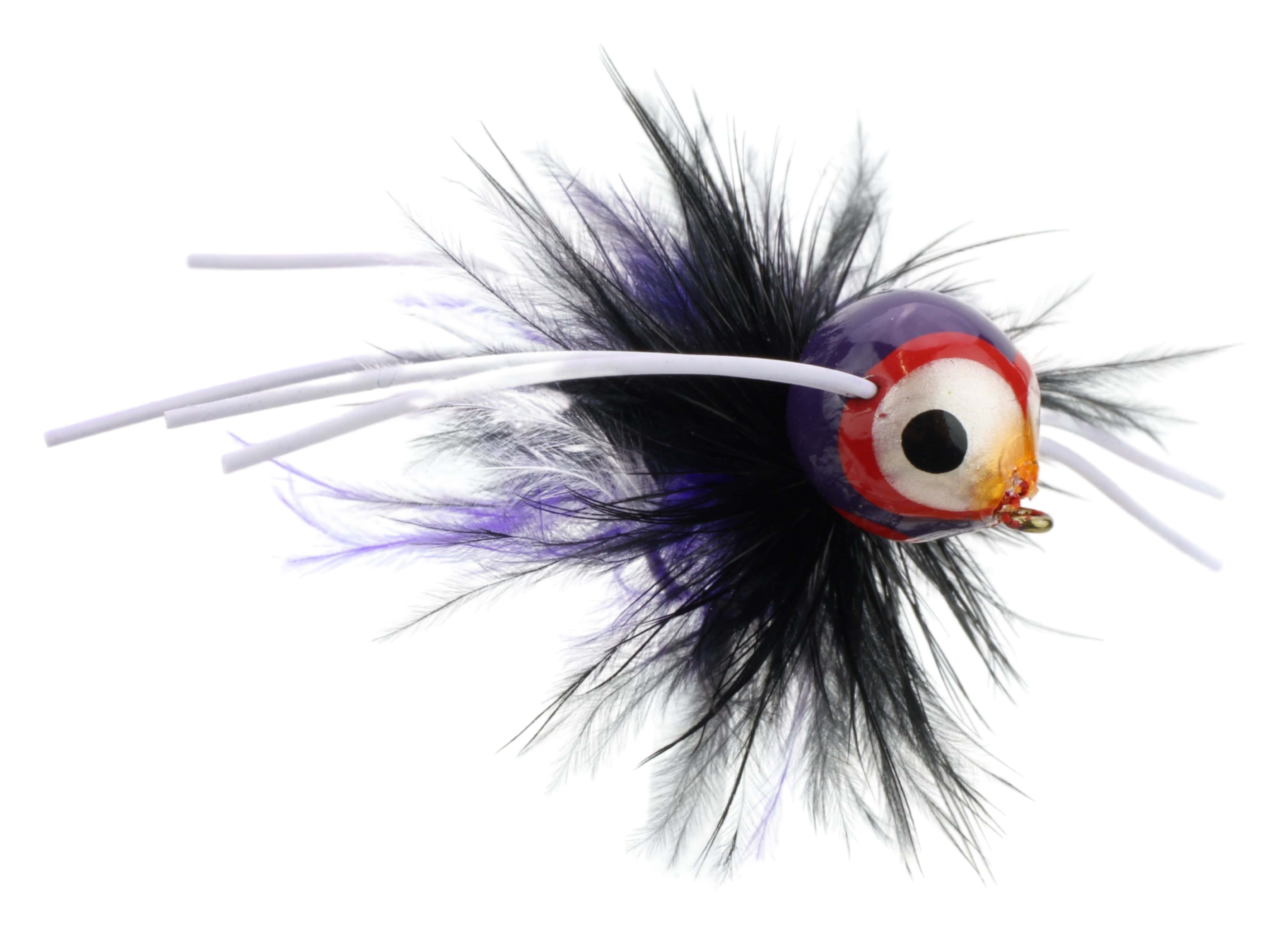 Wild Water Fly Fishing Purple Spherical Body Popper, Size 8, Qty. 4