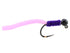 Wild Water Fly Fishing Tungsten Bead Head Purple Squirmy Worm, Size 12, Qty. 6