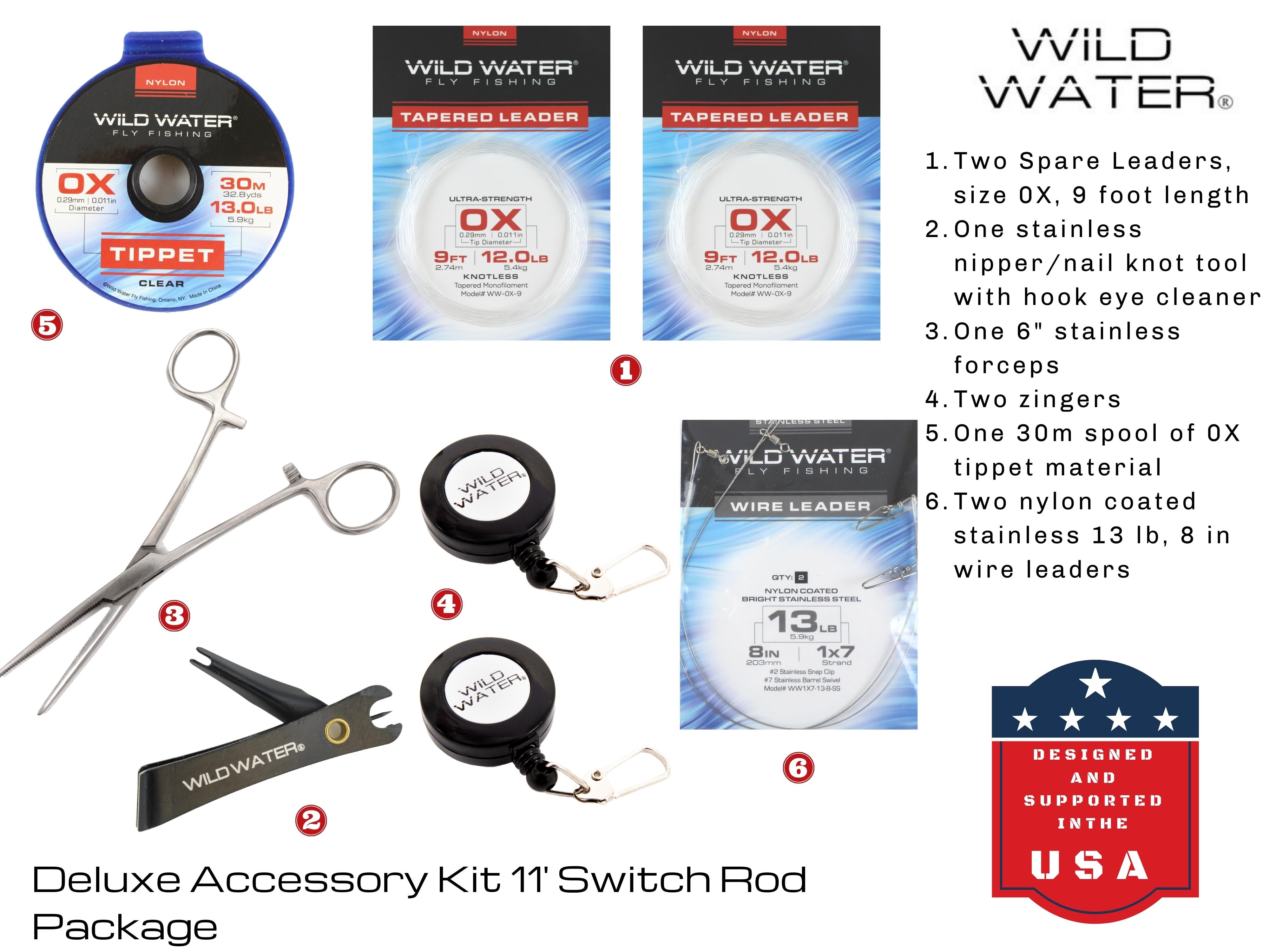 Wild Water Fly Fishing Kit for Bass and Pike, 11 ft 5 wt Switch Rod