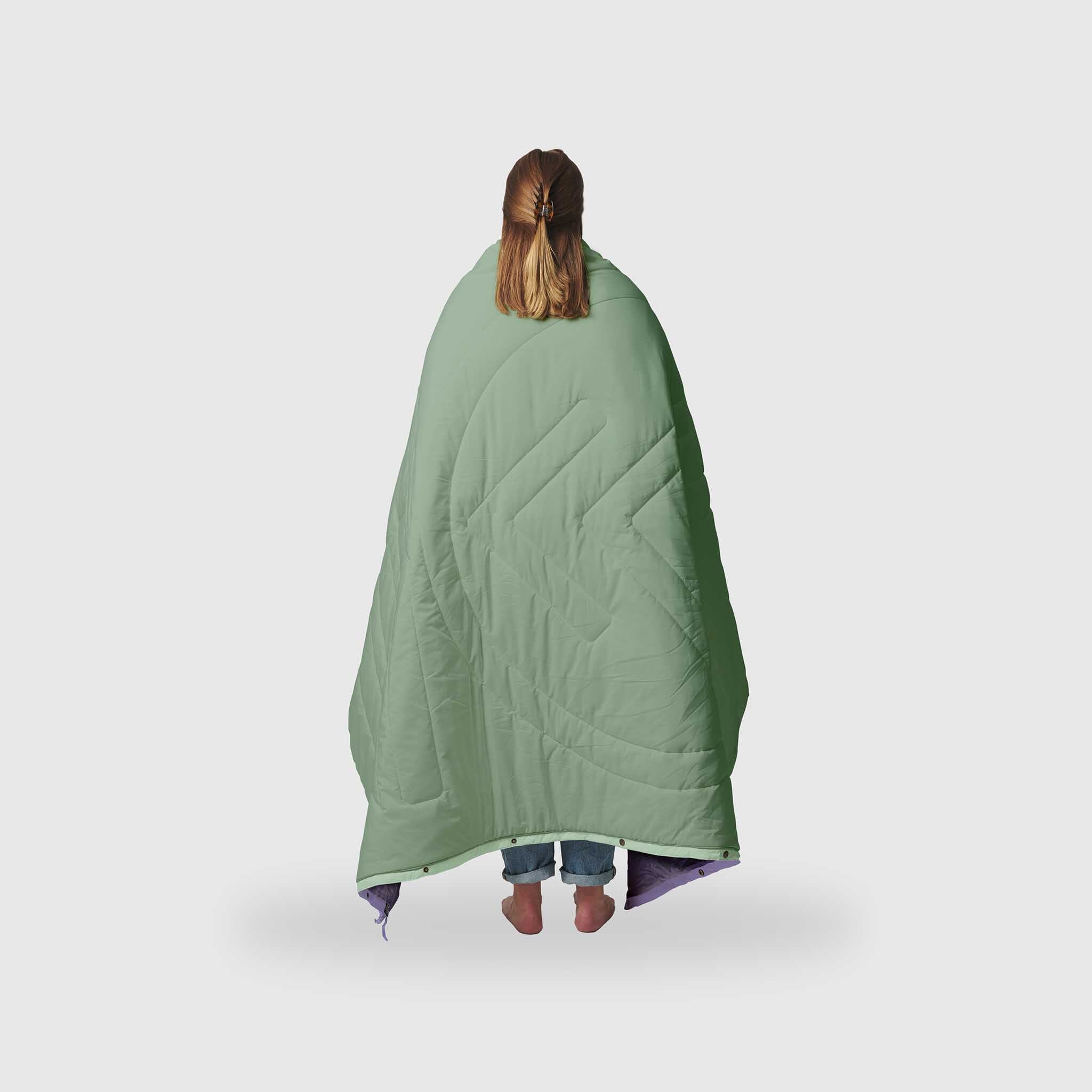 VOITED Recycled Ripstop Outdoor Camping Blanket - Cameo Green/Digital Lavender