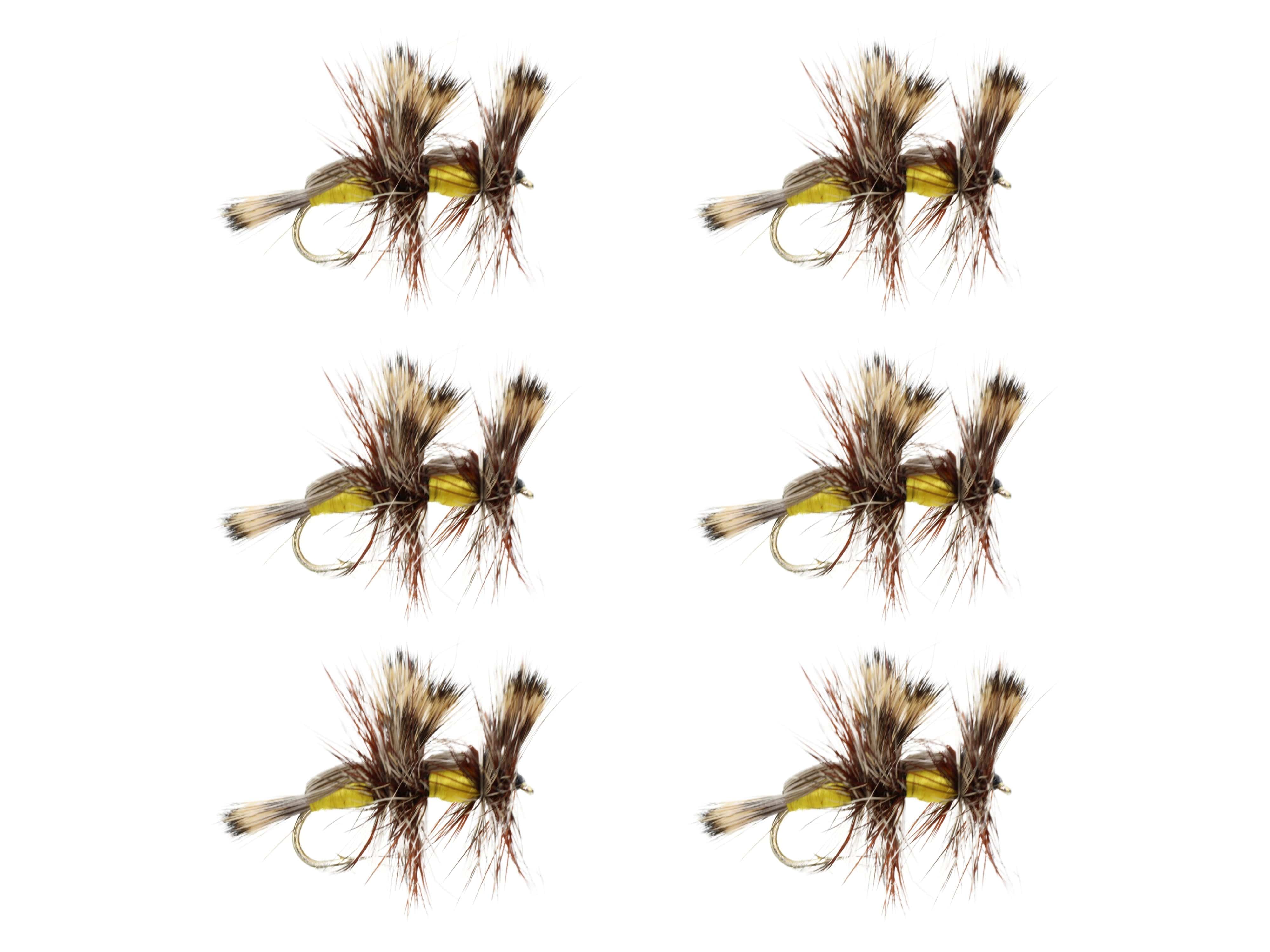 Wild Water Fly Fishing Yellow Double Humpy, Size 10, Qty. 6