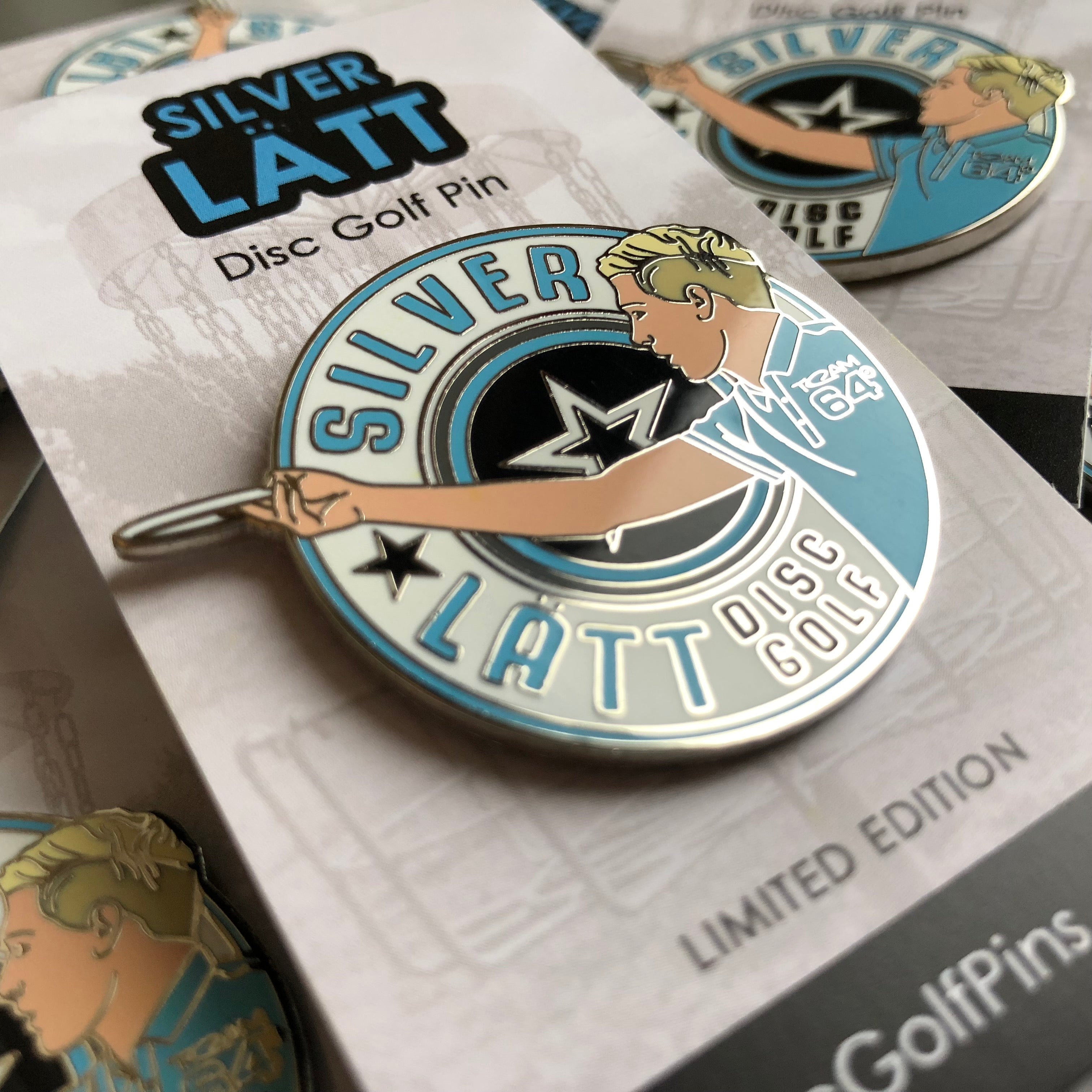 Silver Lätt Disc Golf Pin - Series 1