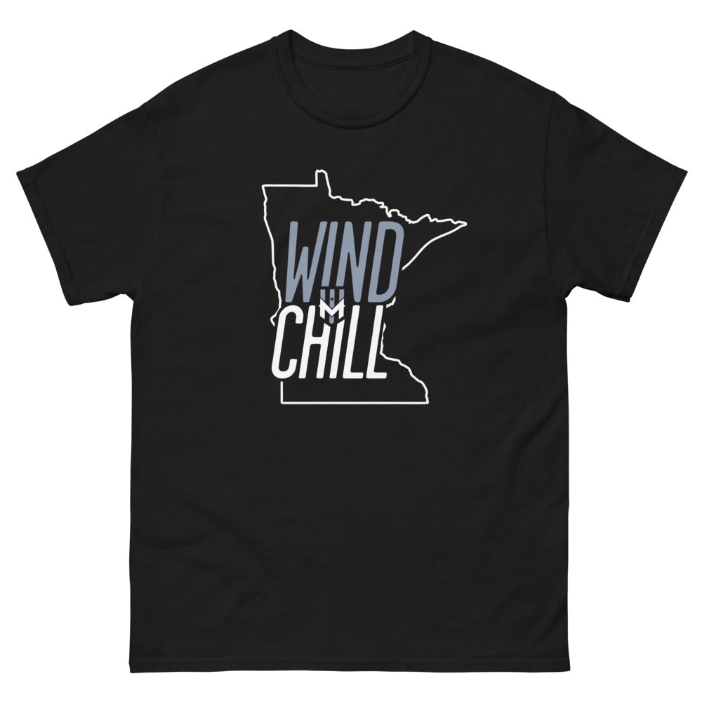 Wind Chill Black State Outline T-Shirt