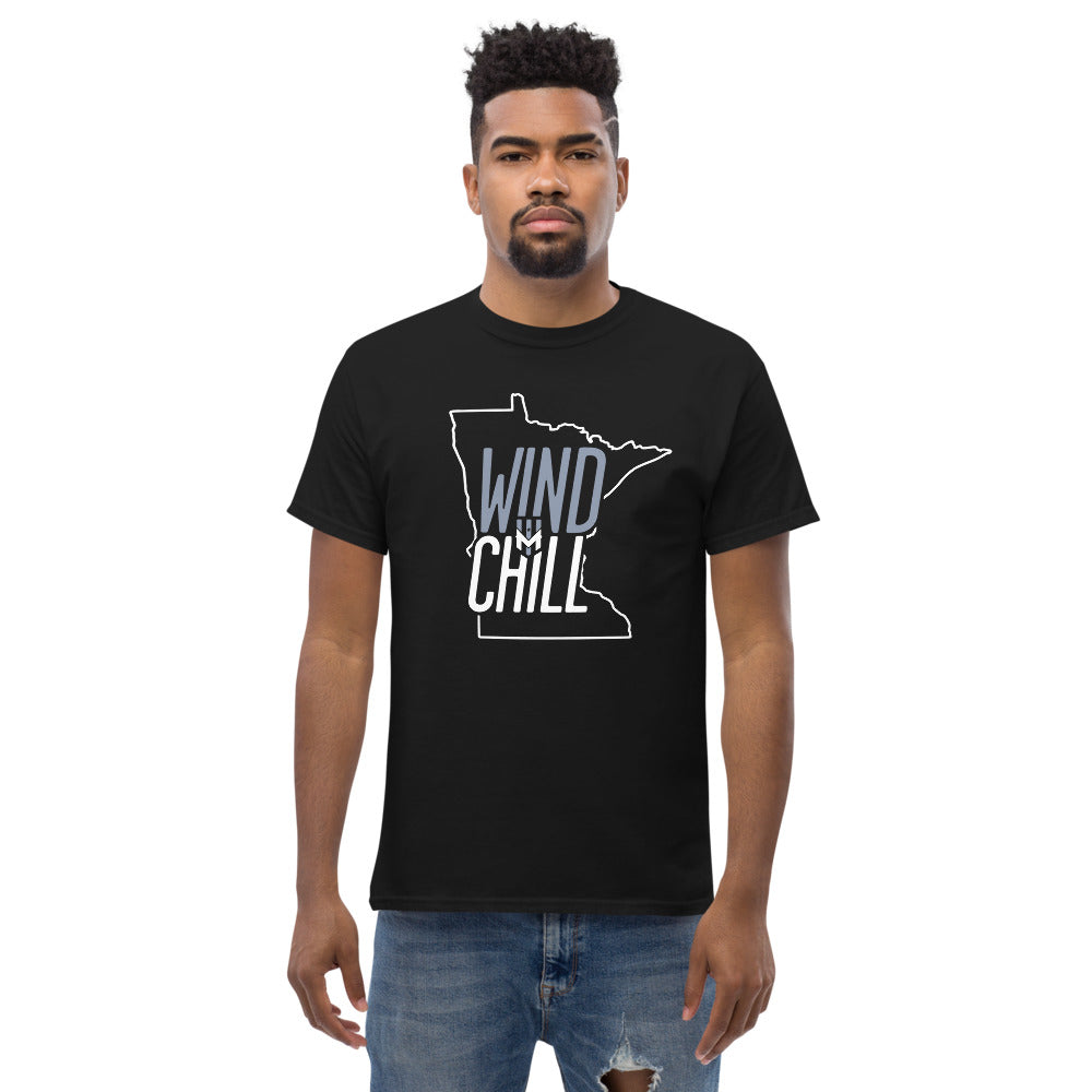 Wind Chill Black State Outline T-Shirt