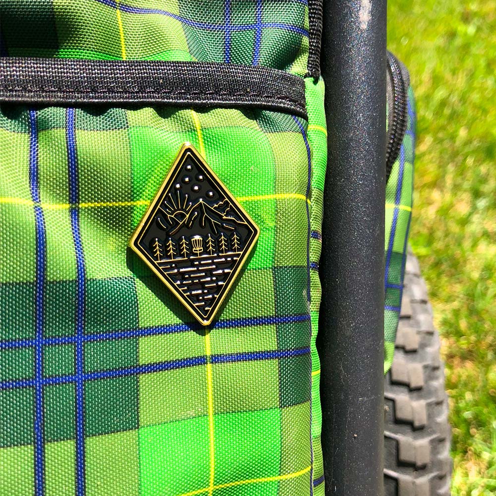 Gold and Black Mountain Disc Golf Pin