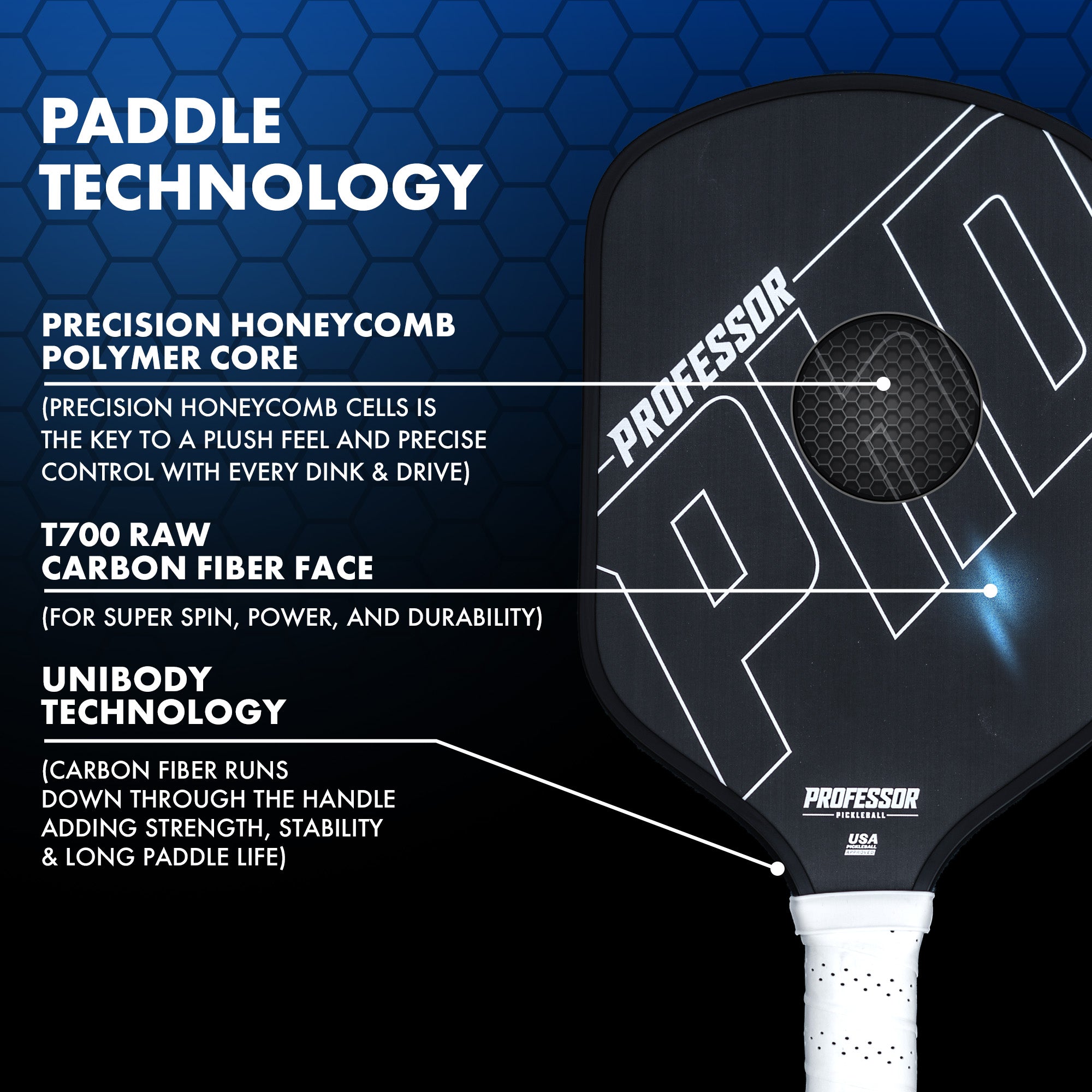 Black PhD 16MM Raw Carbon Super Spin Paddle