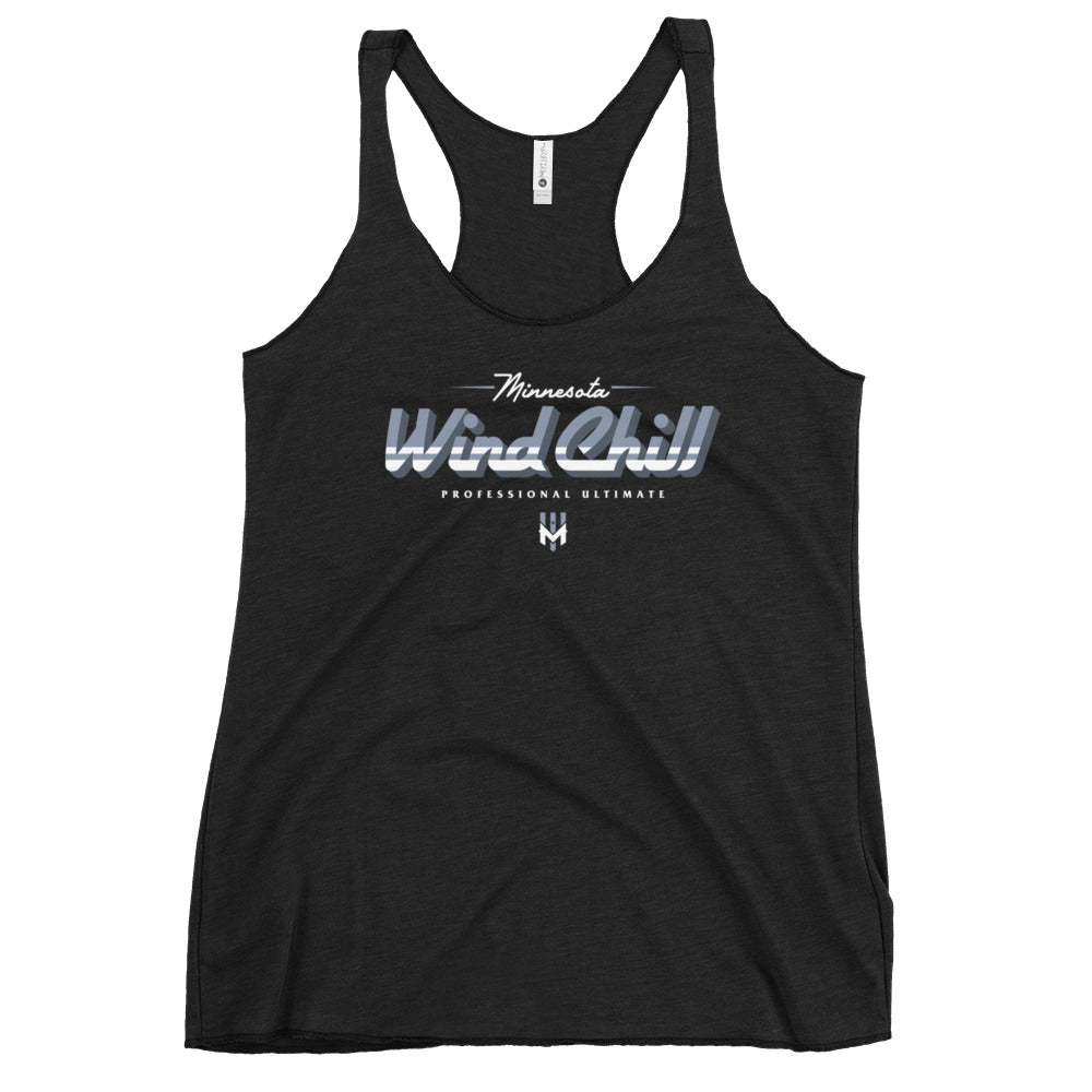 Wind Chill Women's Racerback Tank - Black 3D Text