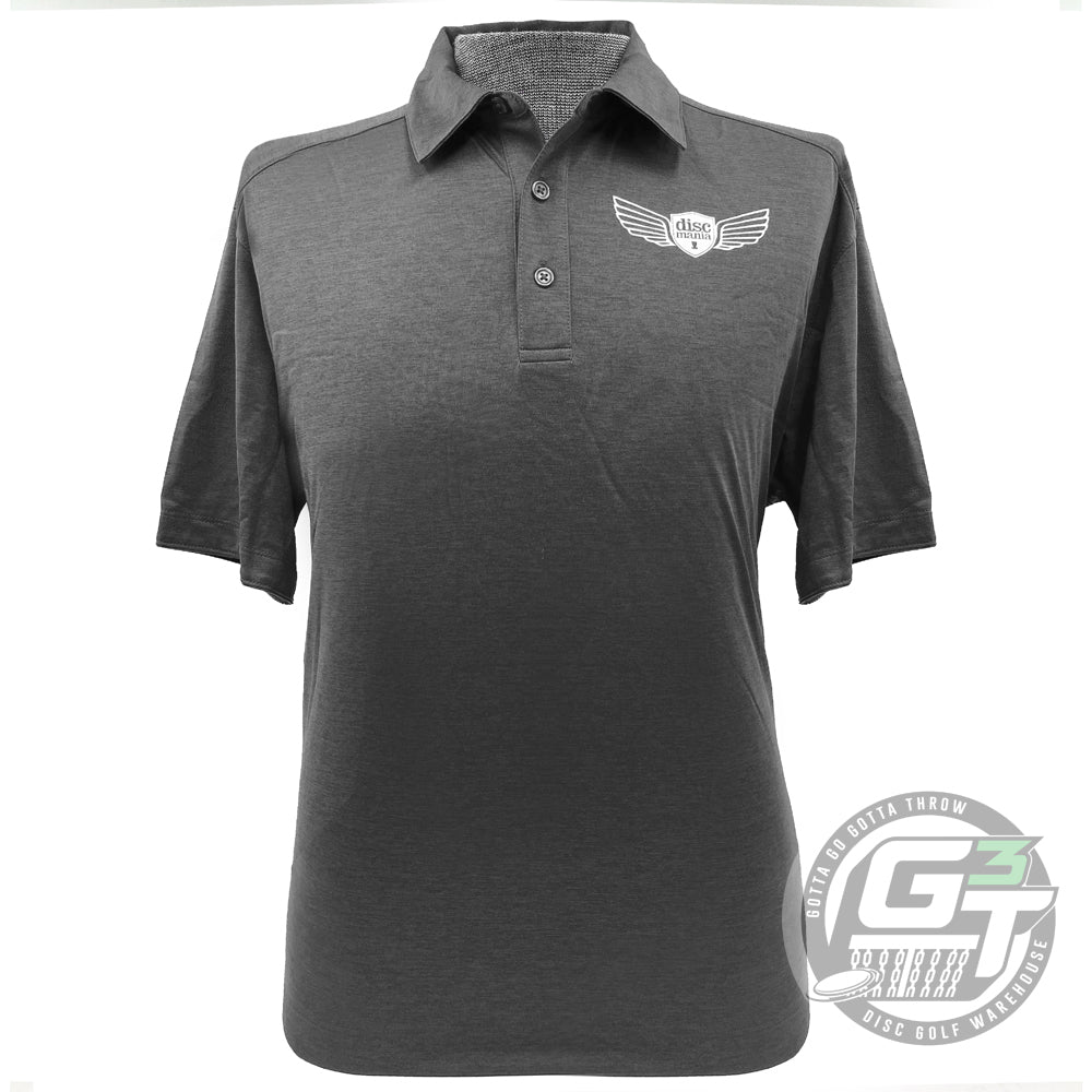 Discmania Wings Logo Digi-Heather Short Sleeve Performance Disc Golf Polo Shirt