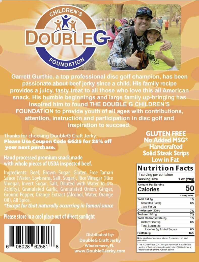 Double G Craft Beef Jerky - Gannon Buhr Citrus Peppered Teriyaki