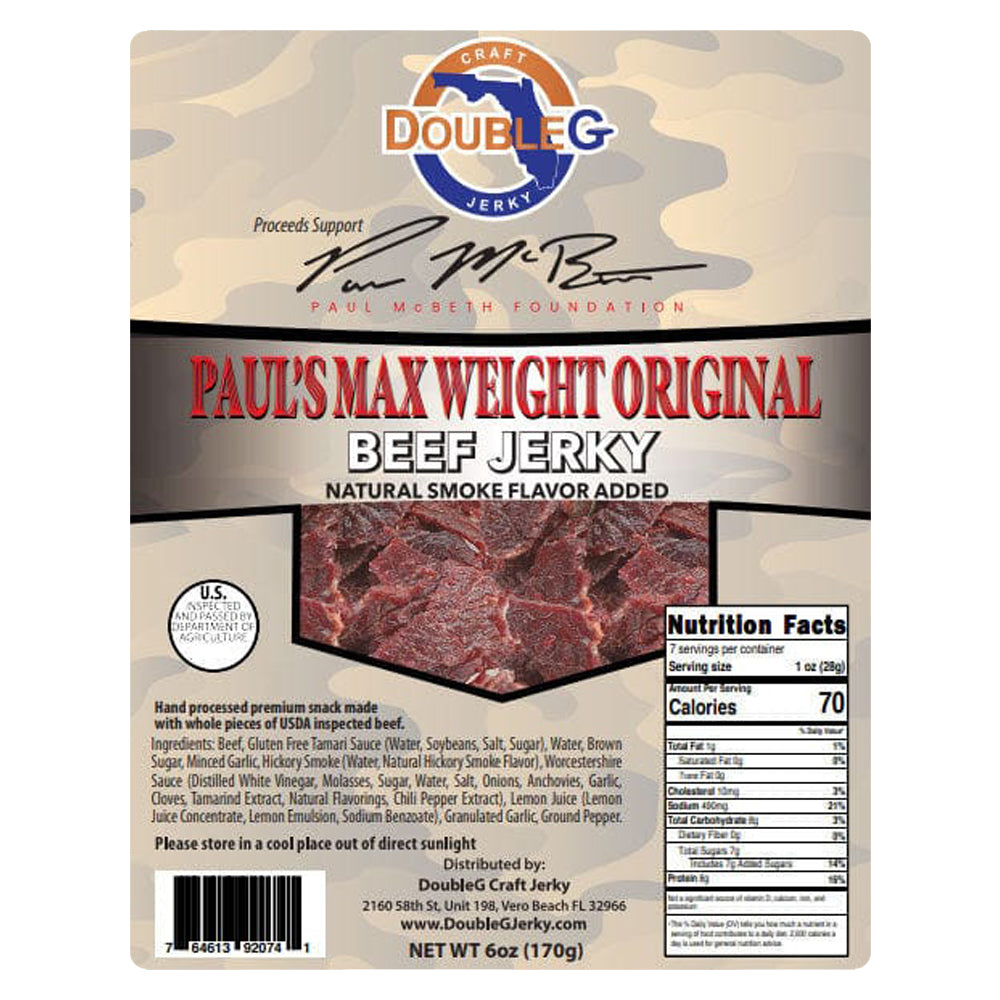 Double G Craft Beef Jerky - Paul McBeth's Max Weight Original