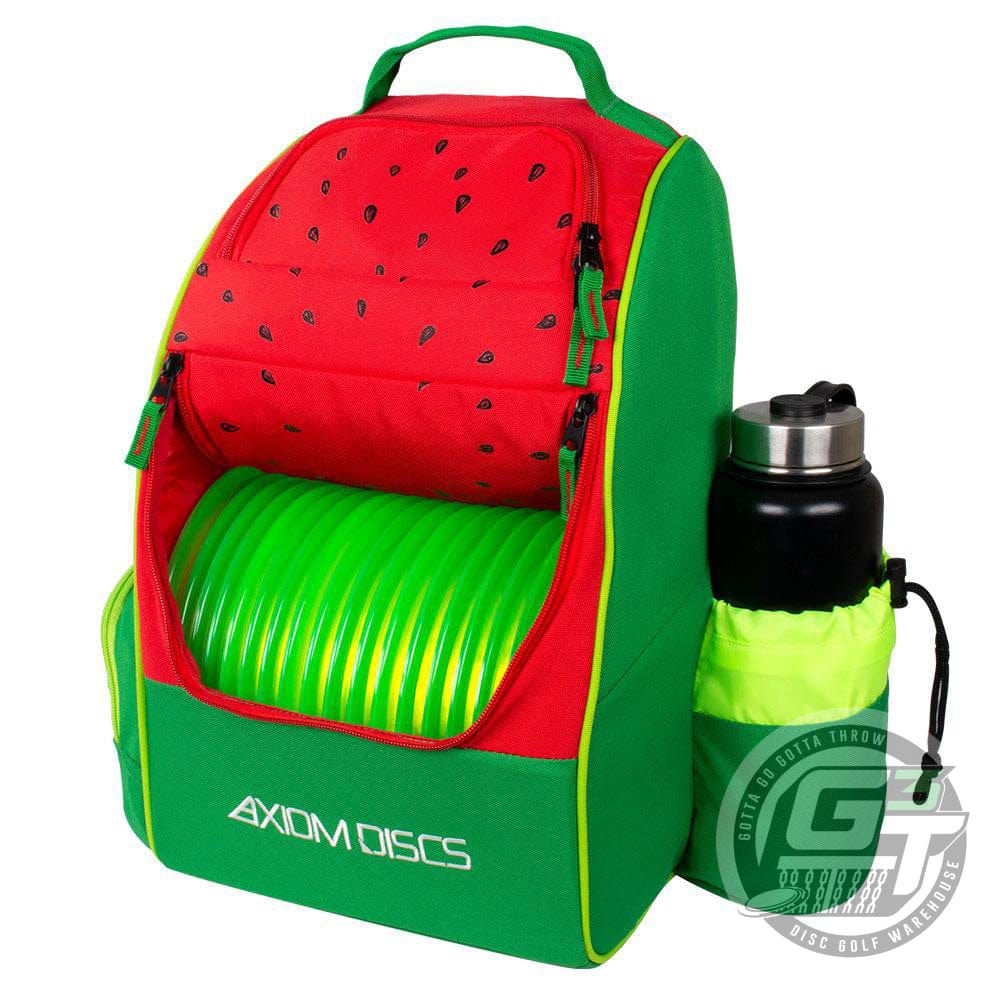 Axiom Discs Bag Watermelon Edition Axiom Watermelon Edition Shuttle Backpack Disc Golf Bag